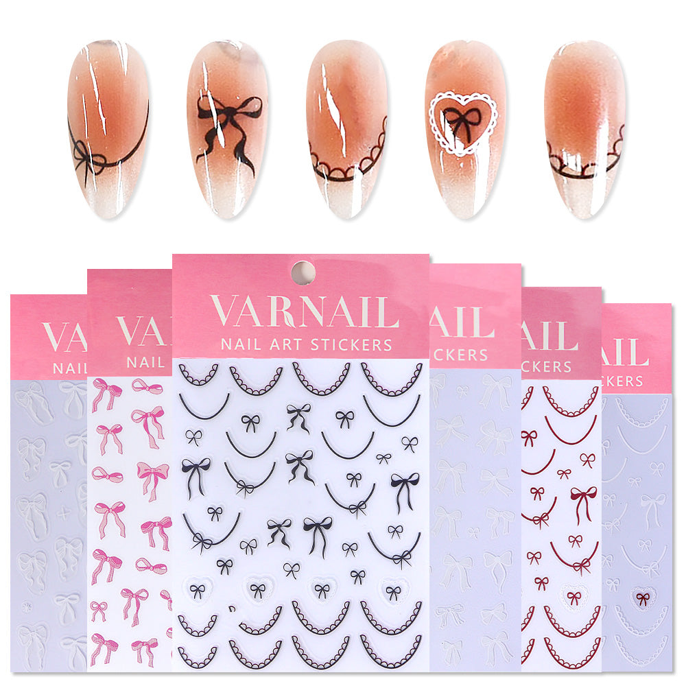 Nail Sticker - Bowknot & Lace French