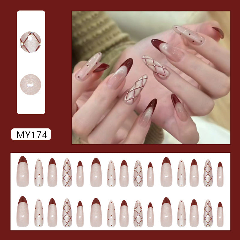Polka dot cat eye diamond style detachable nail stickers 30 pieces