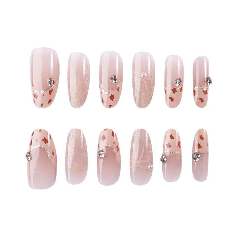 Sweet lace bow wearable nail stickers cat eye gentle temperament nail art