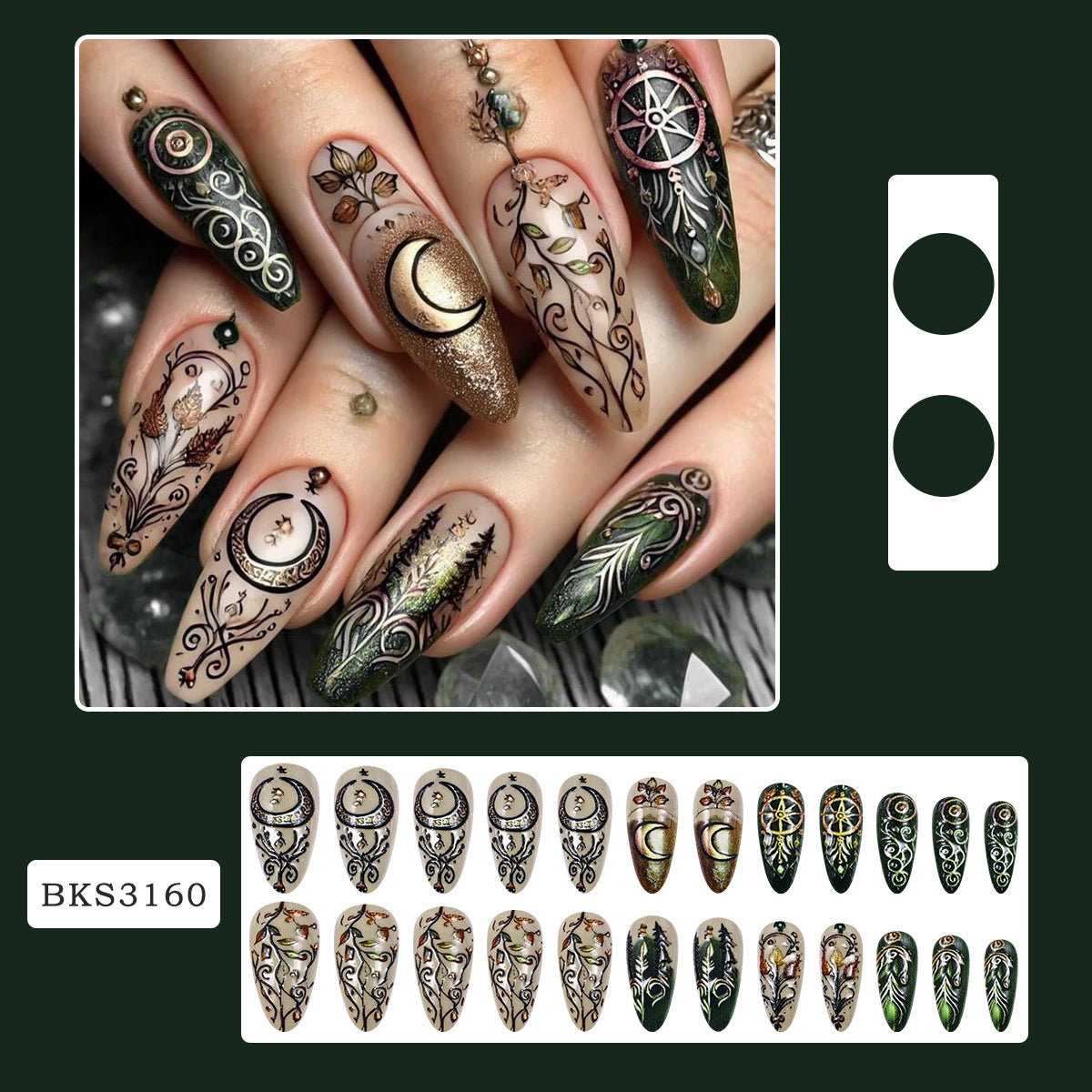 Mandala Moon Nail Art