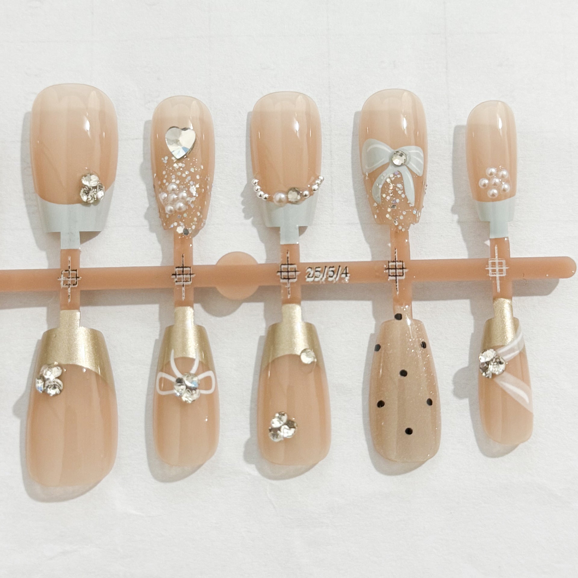 Sweet lace bow wearable nail stickers cat eye gentle temperament nail art